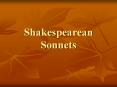 Shakespearean Sonnets PowerPoint PPT Presentation