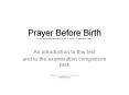 Prayer Before Birth for IGCSE English: Anthology Section C: Exam – Comparative Poetry PowerPoint PPT Presentation