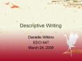 Descriptive Writing PowerPoint PPT Presentation
