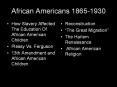 African Americans 1865-1930 PowerPoint PPT Presentation