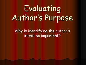 Evaluating Author