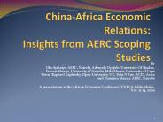 China-Africa Economic Relations: Insights from AERC Scoping Studies