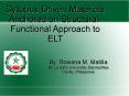 Syllabus-Driven Materials Anchored on Structural-Functional Approach to ELT PowerPoint PPT Presentation