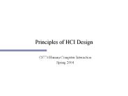 Principles of HCI Design