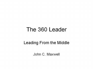 The 360 Leader