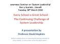 swamwac Seminar on  System Leadership  Parc y Scarlets PowerPoint PPT Presentation