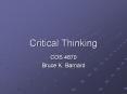 Critical Thinking PowerPoint PPT Presentation