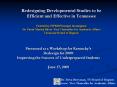 Redesigning Developmental Studies to be Efficient and Effective in Tennessee  Funded by FIPSE/Principal Investigator Dr. Paula Myrick Short, Vice Chancellor for Academic Affairs Tennessee Board of Regents PowerPoint PPT Presentation