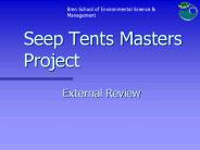 Seep Tents Masters Project