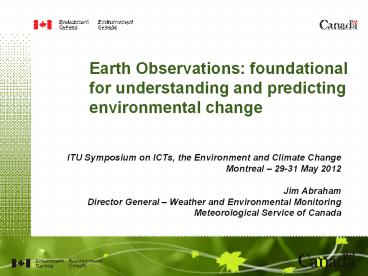Earth Observations: foundational for understanding and predicting environmental change