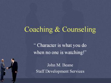 Coaching & Counseling
