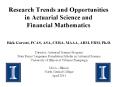 Research Trends and Opportunities in Actuarial Science and Financial Mathematics PowerPoint PPT Presentation