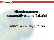 Microinsurance, cooperatives and Takaful