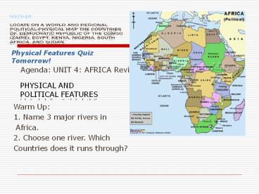 PHYSICAL AND POLITICAL FEATURES