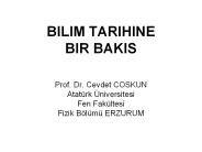 BILIM TARIHINE BIR BAKIS