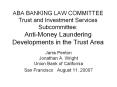 ABA BANKING LAW COMMITTEE Trust and Investment Services Subcommittee: Anti-Money Laundering Developments in the Trust Area PowerPoint PPT Presentation