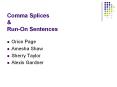 Comma Splices PowerPoint PPT Presentation