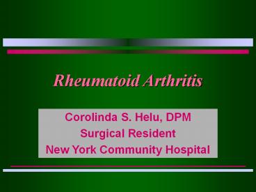 Rheumatoid Arthritis