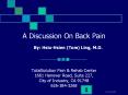 A Discussion On Back Pain PowerPoint PPT Presentation