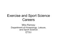 Exercise and Sport Science Careers