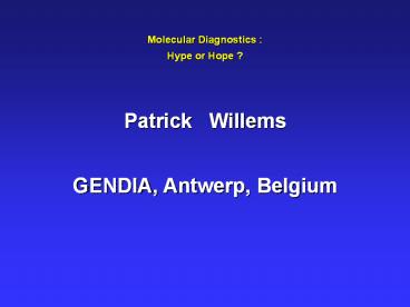 Molecular Diagnostics 