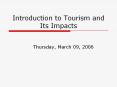 Introduction to Tourism and Its Impacts PowerPoint PPT Presentation