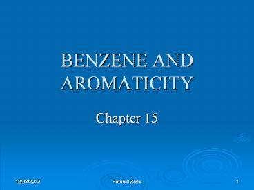 BENZENE AND AROMATICITY
