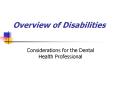 Overview of Disabilities PowerPoint PPT Presentation