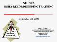NUTSEA OSHA RECORDKEEPING TRAINING September 28, 2010 Carla PowerPoint PPT Presentation