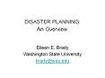 DISASTER PLANNING: An Overview PowerPoint PPT Presentation