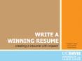 WRITE A WINNING RESUME PowerPoint PPT Presentation