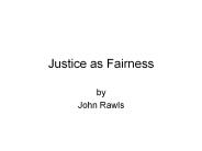 Justice as Fairness
