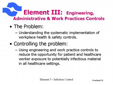 Element III: Engineering, Administrative & Work Practices