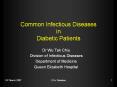 Common Infectious Diseases in Diabetic Patients PowerPoint PPT Presentation