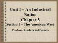 Unit I – An Industrial Nation Chapter 5 Section 1 – The American West PowerPoint PPT Presentation