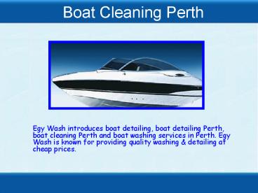 Boat Cleaning Perth