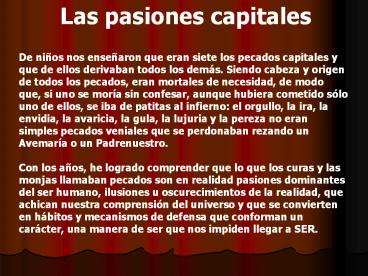 Las pasiones capitales