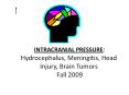 INTRACRANIAL PRESSURE: Hydrocephalus, Meningitis, Head PowerPoint PPT Presentation