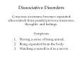 Dissociative Disorders PowerPoint PPT Presentation