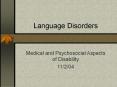 Language Disorders PowerPoint PPT Presentation