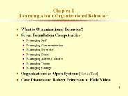 Chapter 1 Learning About Organizational Behavior