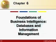 Foundations of Business Intelligence: Databases and Information Management