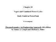 Chapter 10: Vapor and Combined Power Cycles 