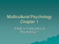 Multicultural Psychology Chapter 1 PowerPoint PPT Presentation
