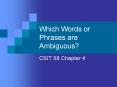 Which Words or Phrases are Ambiguous? PowerPoint PPT Presentation