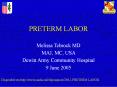 PRETERM LABOR PowerPoint PPT Presentation