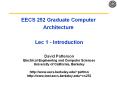 EECS 252 Graduate Computer Architecture  Lec 1 - Introduction PowerPoint PPT Presentation