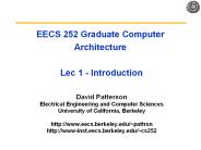 EECS 252 Graduate Computer Architecture  Lec 1 - Introduction