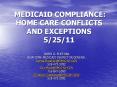 medicaid compliance: home care conflicts and exceptions PowerPoint PPT Presentation
