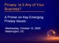 Privacy: Is It Any of Your Business? A Primer on Key Emerging Privacy Issues PowerPoint PPT Presentation